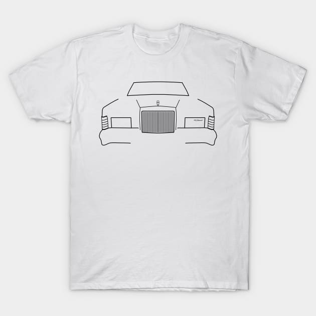 1979 vintage Lincoln Continental outline graphic (black) T-Shirt by soitwouldseem